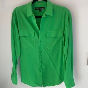 Ralph Lauren Stunning Silk Blouse in Emerald Green